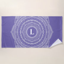 Zen Mandala Monogram Lavender Hand-Drawn Lace Art