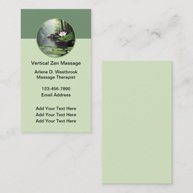 Zen Massage Nature Theme Business Cards (Front/Back)