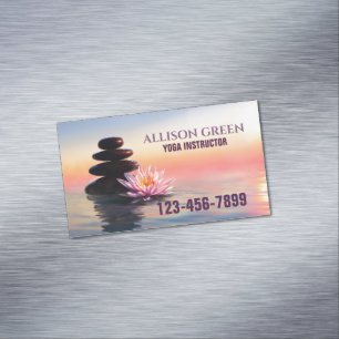 Zen Massage Therapy Meditation Yoga Instructor Business Card Magnet