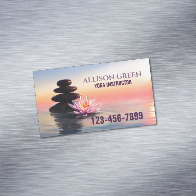 Zen Massage Therapy Meditation Yoga Instructor  Business Card Magnet (In Situ)