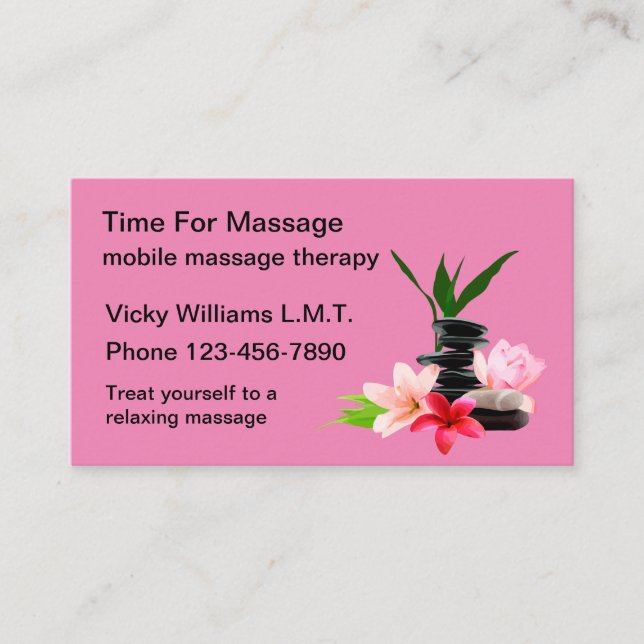 Zen Massage Therapy Services Business Card (Front)