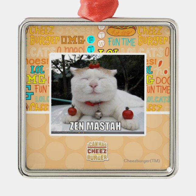 Zen Mastah Metal Ornament (Front)