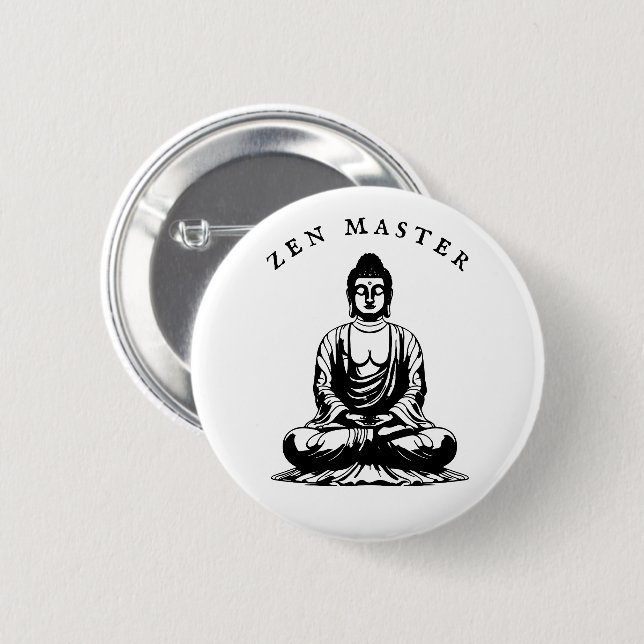 Zen Master - Buddha meditation Button (Front & Back)