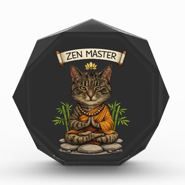 Zen Master Cat Funny Chill Gray Tabby Cat Gift  (Front)
