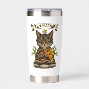 Zen Master Cat Funny Chill Gray Tabby Cat Gift  Insulated Tumbler