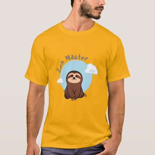 Zen Master kawaii Sloth T_Shirt