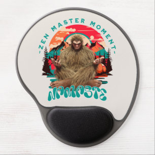 Zen Master Moment Bigfoot Meditation Retro Art Gel Mouse Pad