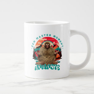 Zen Master Moment Bigfoot Meditation Retro Art Giant Coffee Mug