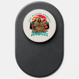 Zen Master Moment Bigfoot Meditation Retro Art PopSocket