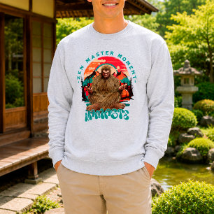 Zen Master Moment Bigfoot Meditation Retro Art Sweatshirt