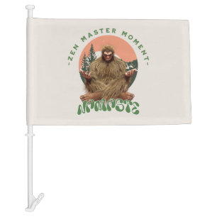 Zen Master Moment Namaste - Bigfoot Maditation Car Flag