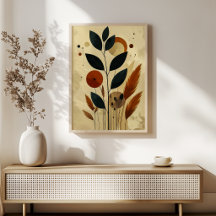 Zen Meadow Botanical Airbnb Wall Art Poster