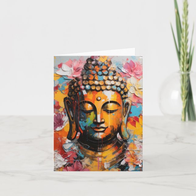 Zen Meditating Buddha Art Card (Front)