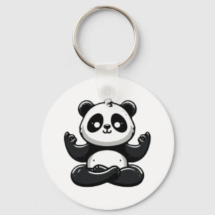 Zen Meditating Panda - Cute Animal Meditation Pose Keychain