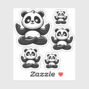 Zen Meditating Panda - Cute Animal Meditation Pose Sticker