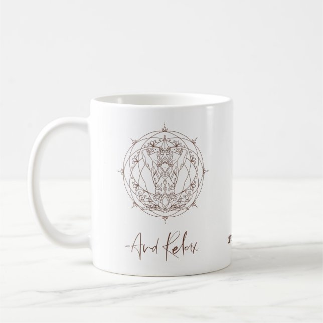 Zen Meditation Mandala And Relax Quote Name Coffee Mug (Left)