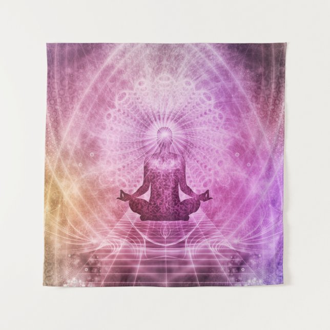 Zen Meditation Mandala Wall Tapestry (Front)