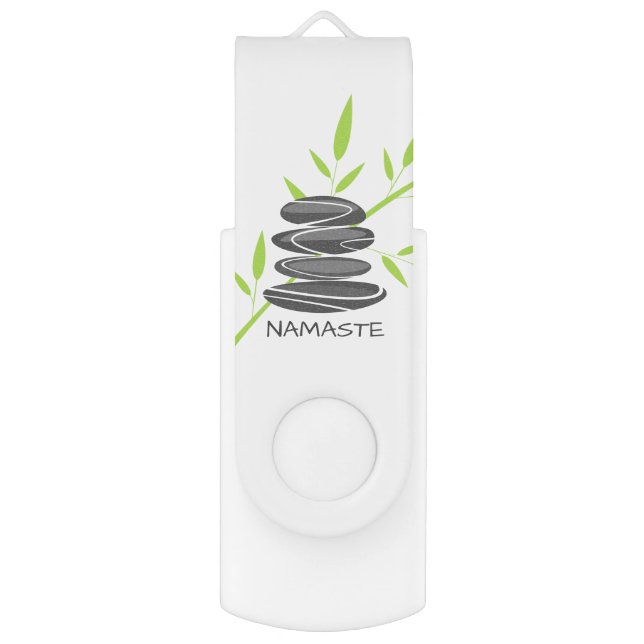 Zen meditation pebble stones USB flash drive stick (Back (Vertical))
