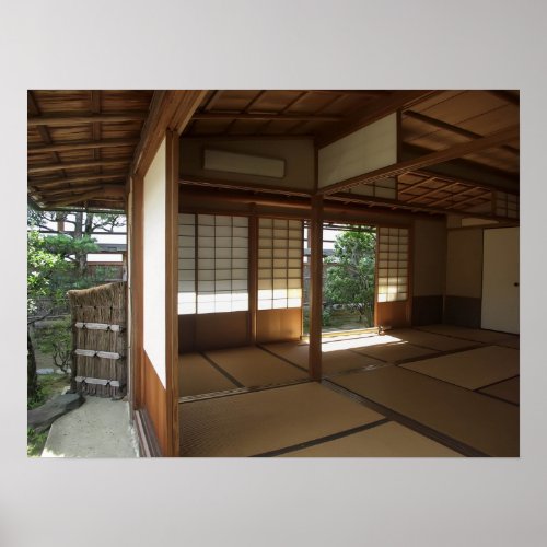 Zen Meditation Room Open To Garden _ Kyoto Japan Poster