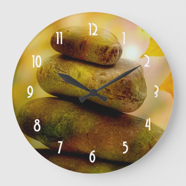 Zen meditation stones large clock (Front)