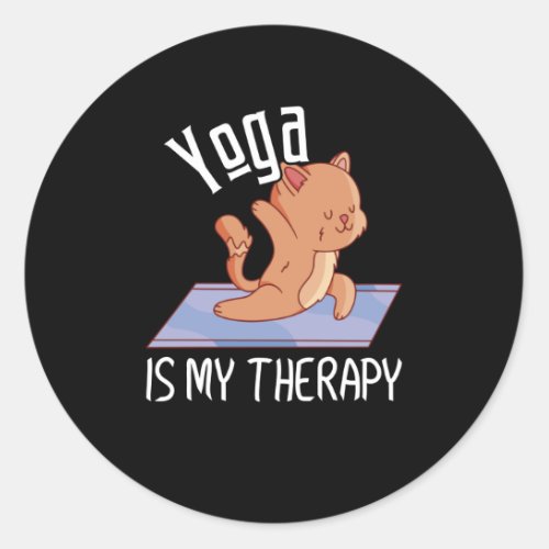 Zen Meditation Yoga Cat Omm Gift Classic Round Sticker