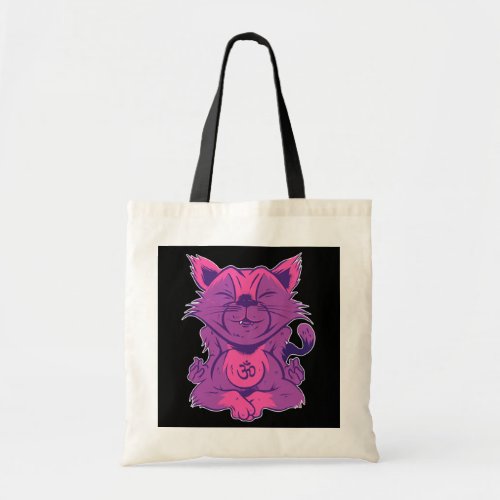 Zen Meditation Yoga Cat Omm  Tote Bag