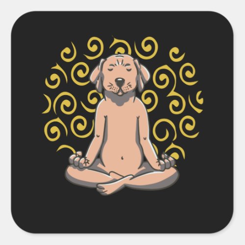 Zen Meditation Yoga Dog Labrador Omm Gift Square Sticker