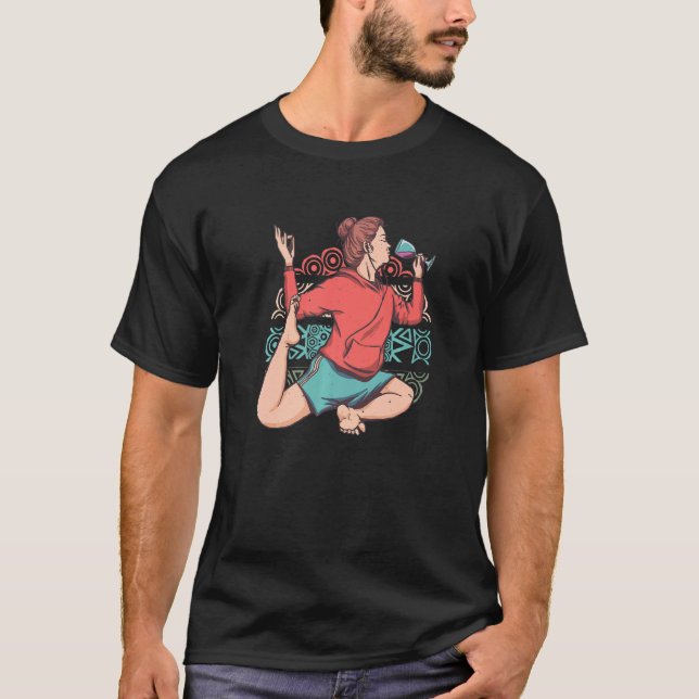 Zen Meditation Yoga Eka Pada Rajakapotasana Wine O T-Shirt (Front)
