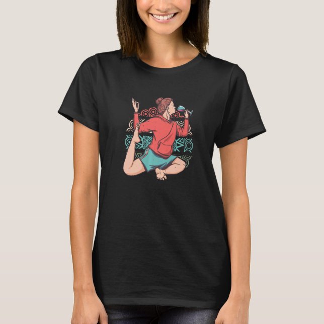 Zen Meditation Yoga Eka Pada Rajakapotasana Wine O T-Shirt (Front)