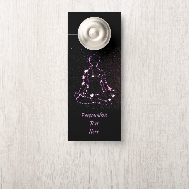 Zen Meditation Yoga Namaste Spiritual Personalized Door Hanger (On Knob)
