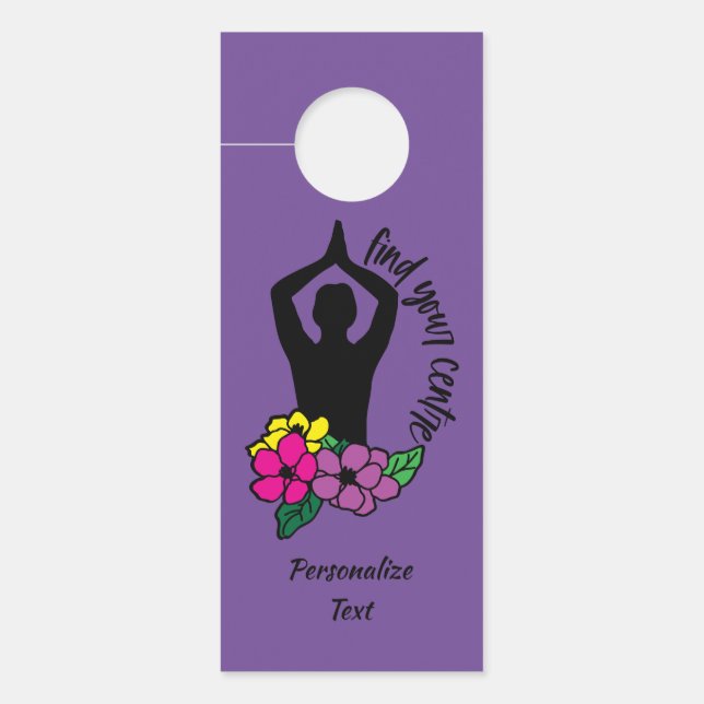 Zen Meditation Yoga Namaste Spiritual Personalized Door Hanger (Front)