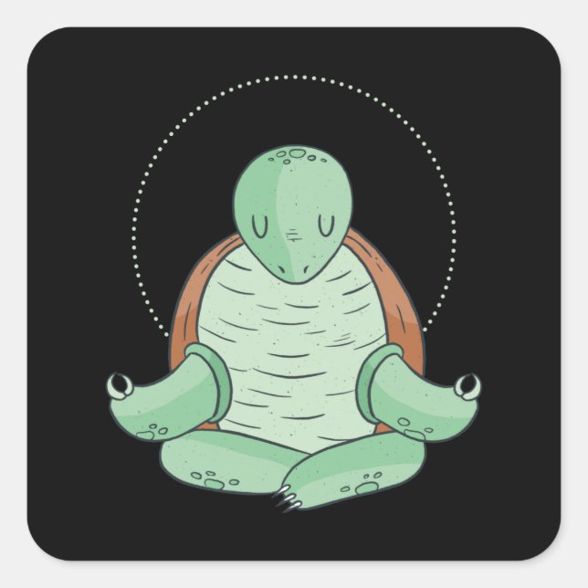 Zen Meditation Yoga Turtle Omm Gift Square Sticker (Front)