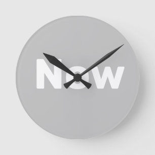 Zen, mindfulness, simple, gray & white round clock
