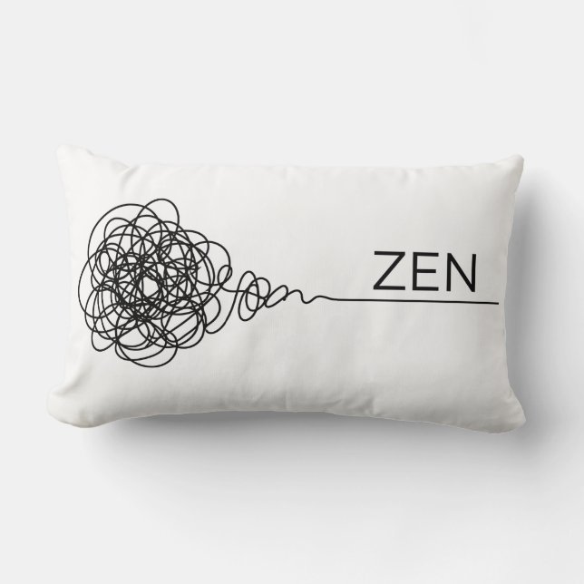 Zen Minimalist Mental Health Scribble Lumbar Pillow (Front)