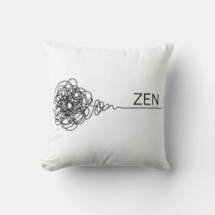 Zen Minimalist Mental Health Scribble Throw Pillow