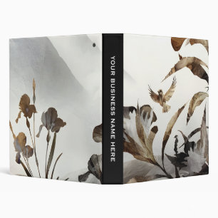 Zen Misty Mountain Birds Minimalist Nature 3 Ring Binder