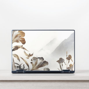 Zen Misty Mountain Birds Minimalist Nature HP Laptop Skin