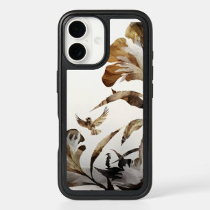 Zen Misty Mountain Birds Minimalist Nature iPhone 16 Case