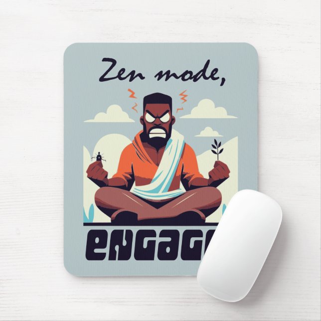 Zen Mode, Engage! ⚡ Adulting is a Glitch Mouse Pad (With Mouse)