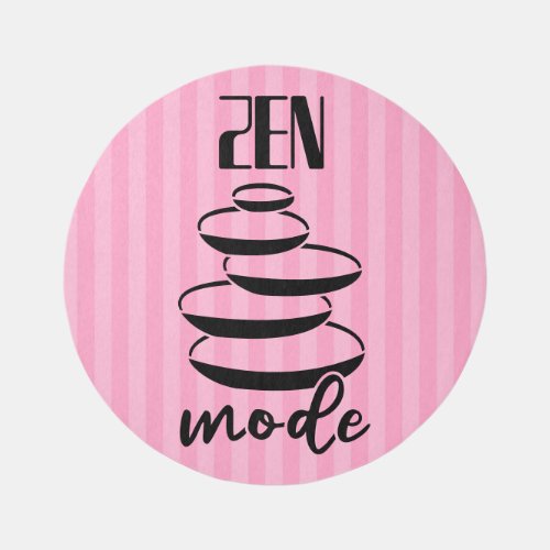 Zen Mode Quote Balancing Rocks Pink Black Rug