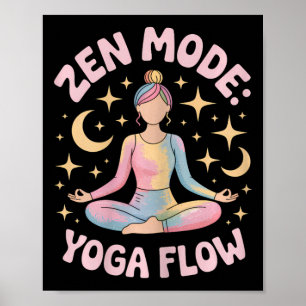 Zen Mode Yoga Flow Colorful Meditation Retro Outfi Poster