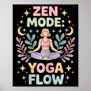Zen Mode Yoga Flow Retro Meditation Outfit For Wom Poster