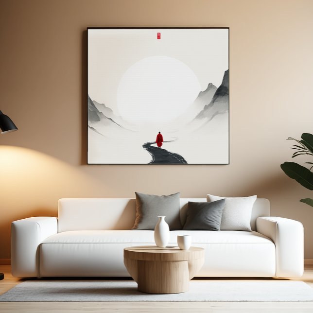 Zen Monk Minimalist Ink Wall Art Print (Creator Uploaded)