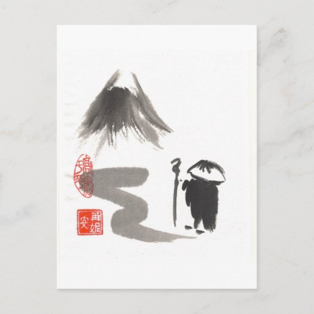 Zen Monk on Journey Postcard (Front)