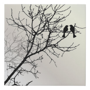 zen nature landscape black white tree silhouette faux canvas print