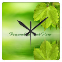 Zen Nature Leaves Personalize Wall Clock