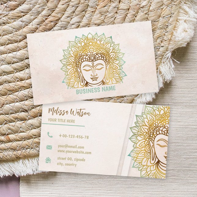 Zen neatral tones buddha yoga studio business card (Creator Uploaded)