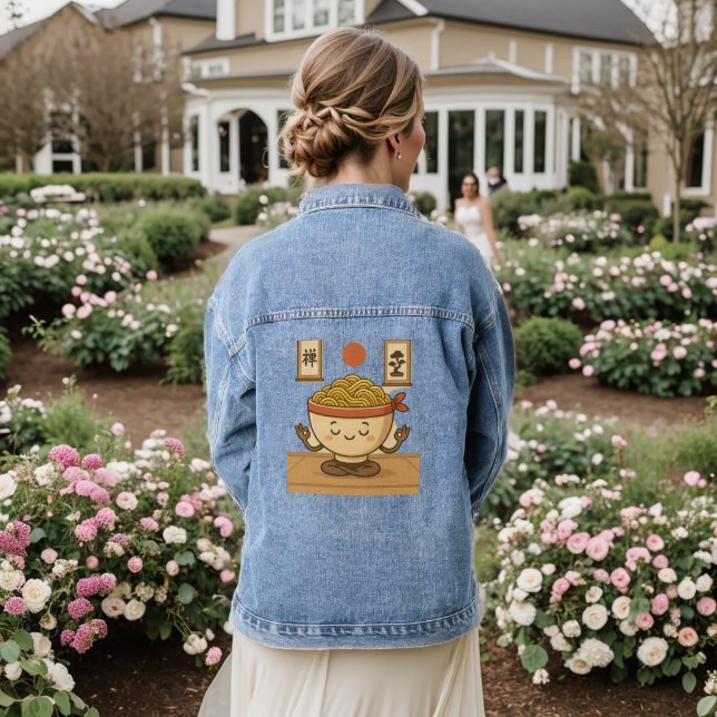 Zen Noodles Meditation Denim Jacket (Wedding Back)