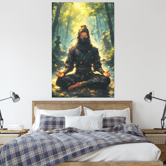 Zen of the Shadow Warrior Canvas Print (Insitu(Bedroom))