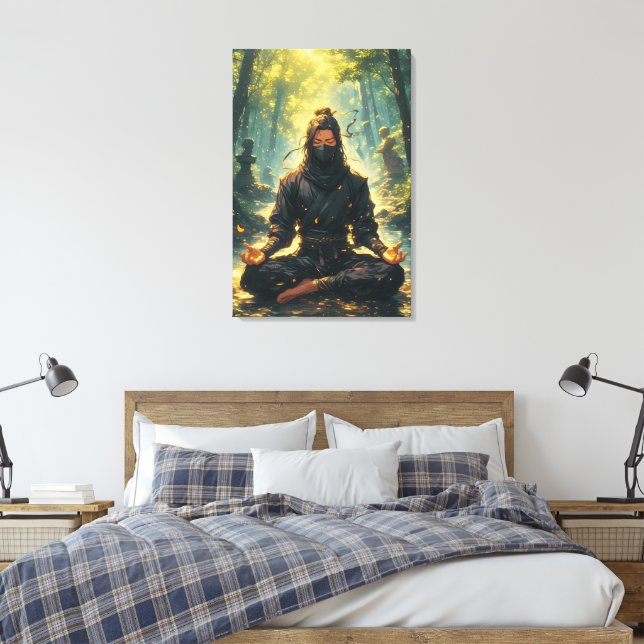 Zen of the Shadow Warrior Canvas Print (Insitu(Bedroom))
